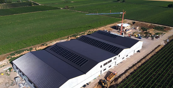 Projekt fotovoltaické v?roby energie pro vina?ství Ellermann-Spiegel v?Německu